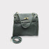 Juli - Handmade Calf Leather Studs Bag With Metallic Closure Petrol Green